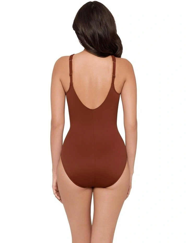 Rock Solid Aphrodite High Neck Shaping Swimsuit in Copper image 2