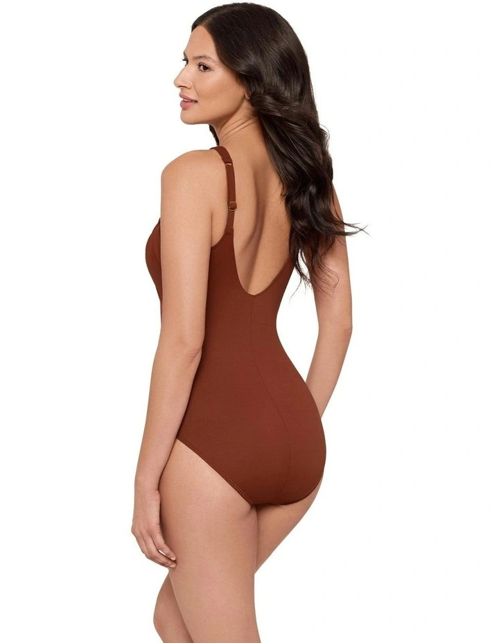 Rock Solid Aphrodite High Neck Shaping Swimsuit in Copper image 4