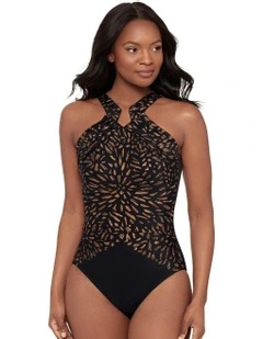 Costa D'Oro Aphrodite High Neck Shaping Swimsuit in Black