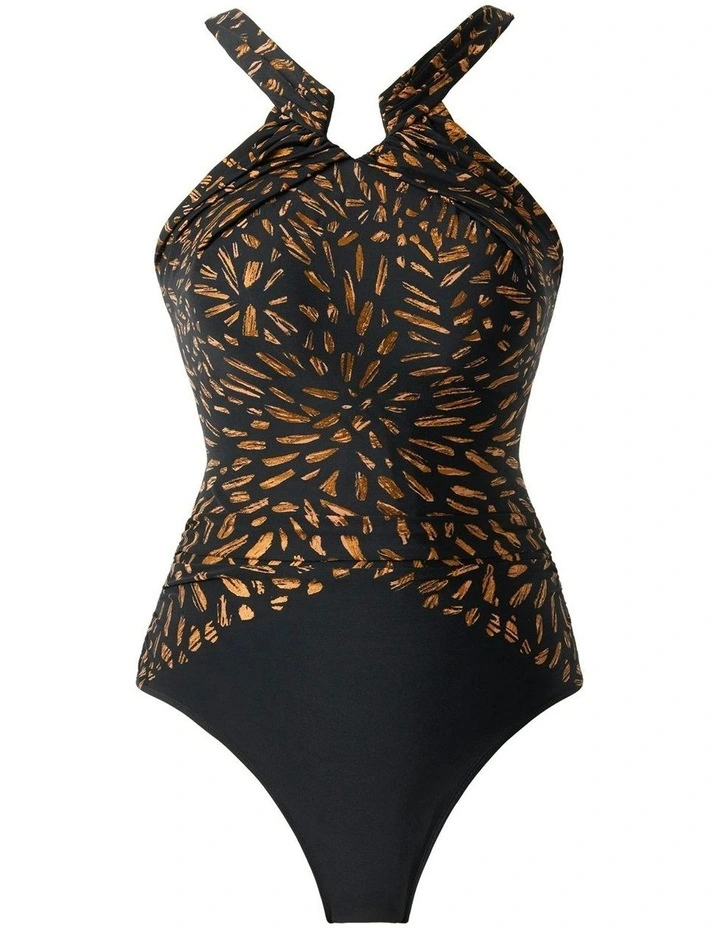 Costa D'Oro Aphrodite High Neck Shaping Swimsuit in Black image 6