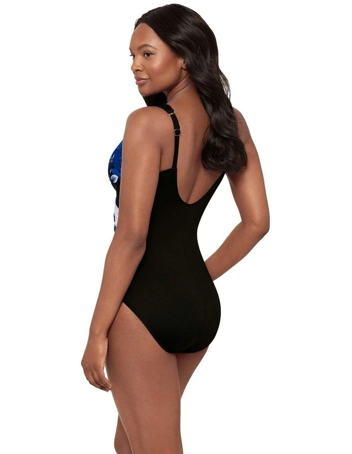 Ombra Fiore Siren Underwired Crossover Shaping Swimsuit in Black Multi image 4