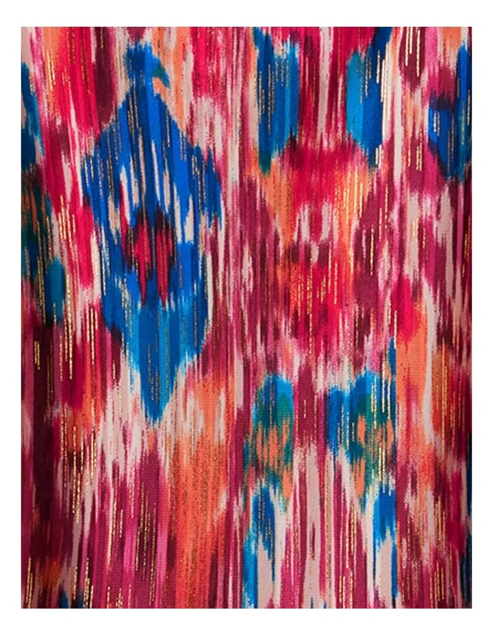 Ikat Dorado Dazzle Underwired Draped Tankini Top in Multi image 7