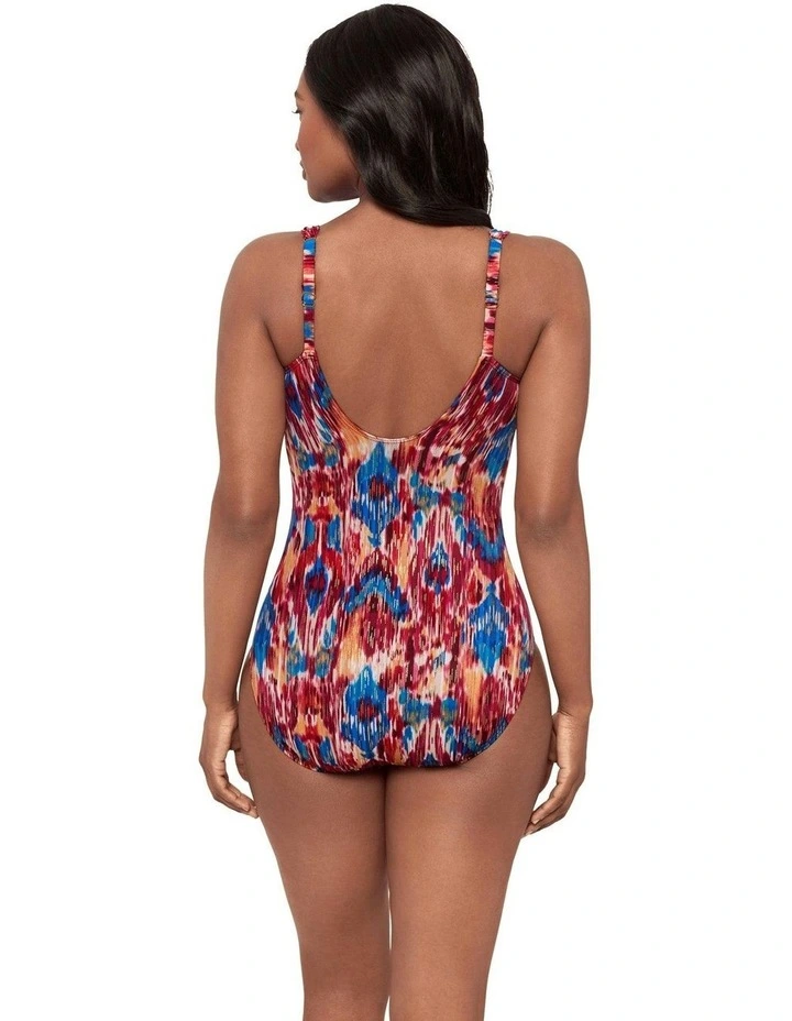 Ikat Dorado Underwired Siren Crossover Shaping Swimsuit In Multi image 2
