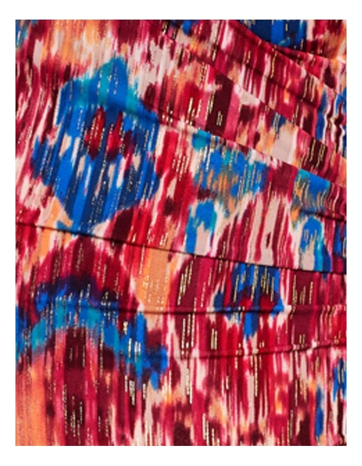 Ikat Dorado Underwired Siren Crossover Shaping Swimsuit In Multi image 7