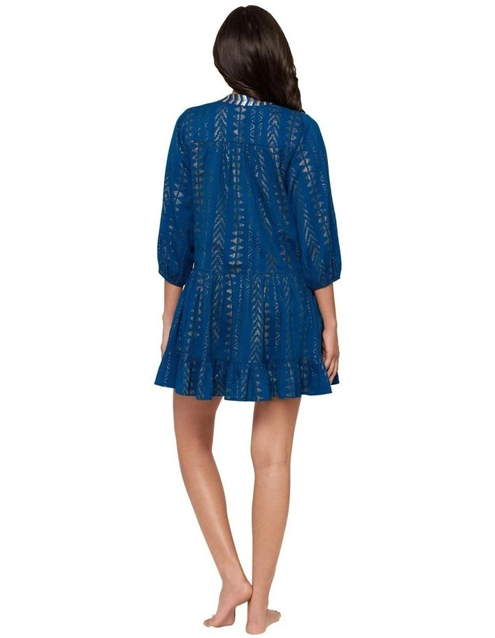 Beach Etc Mini Length Jacquard Cotton Beach Dress in Twilight image 2