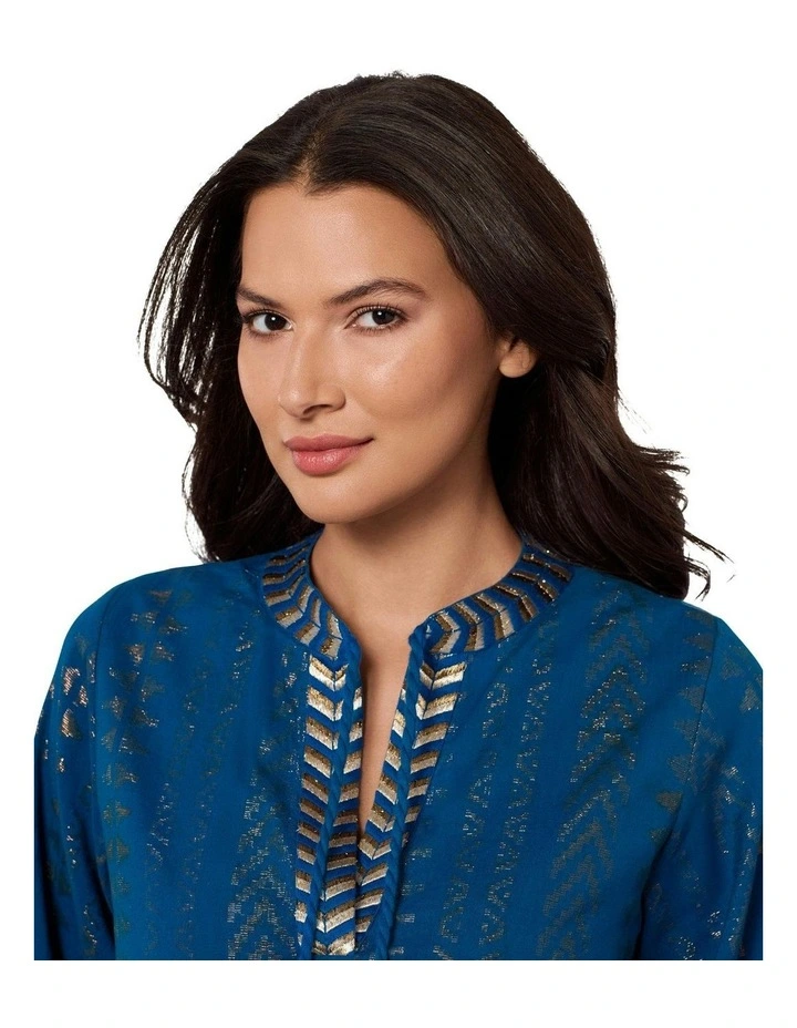 Beach Etc Mini Length Jacquard Cotton Beach Dress in Twilight image 6