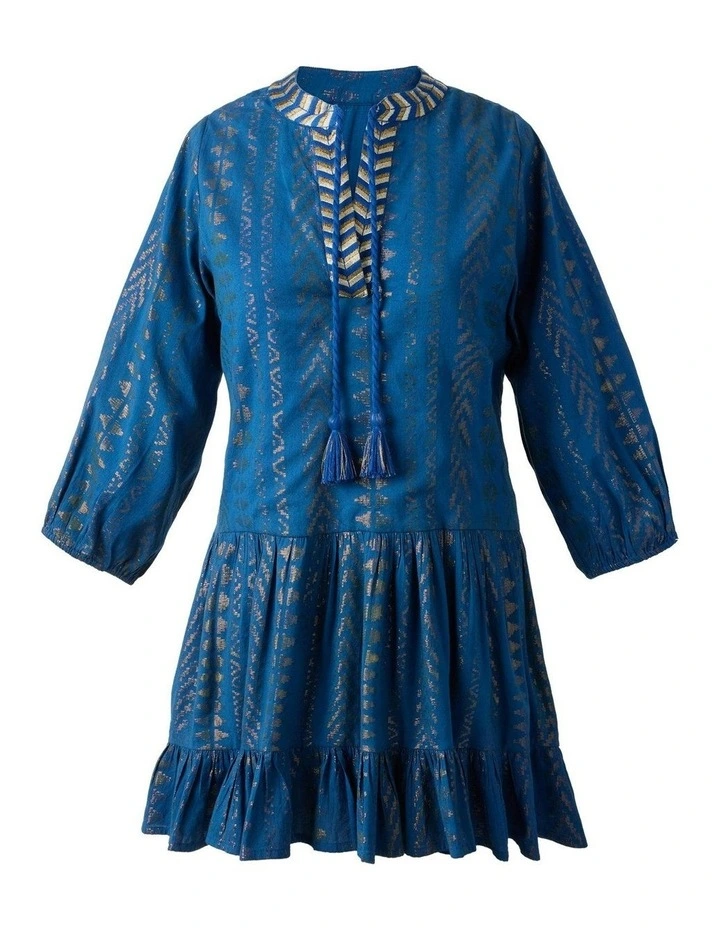 Beach Etc Mini Length Jacquard Cotton Beach Dress in Twilight image 7