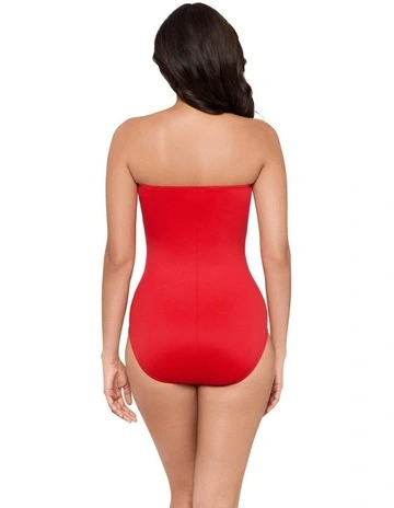Rock Solid Madrid Strapless Shaping Swimsuit in Poppy