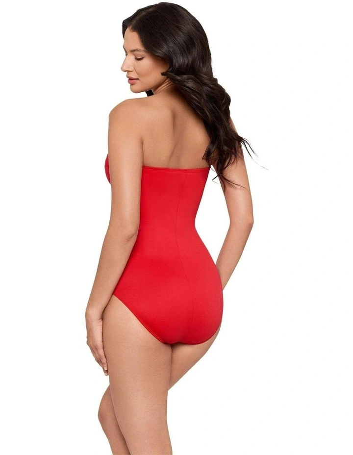 Rock Solid Madrid Strapless Shaping Swimsuit in Poppy image 4