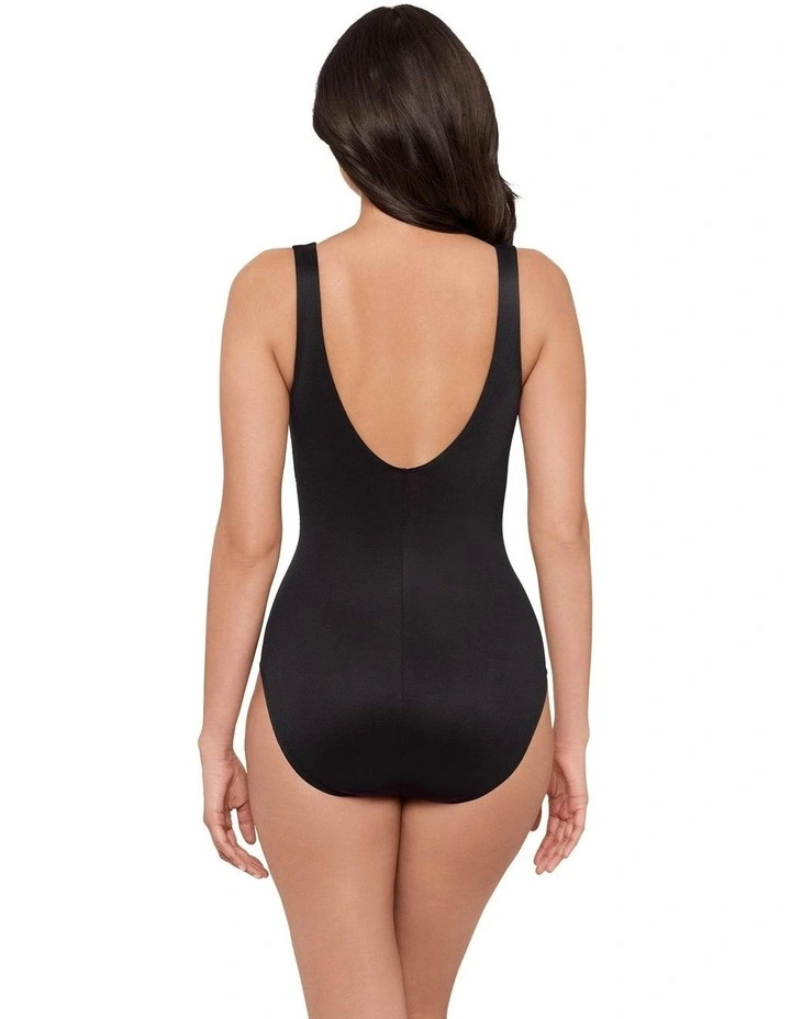 Light Show Layered Escape Underwired One Piece Shaping Swimsuit in Black Multi image 2