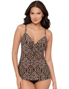 Scandale Marina Underwire Padded Tankini Top in Black Multi
