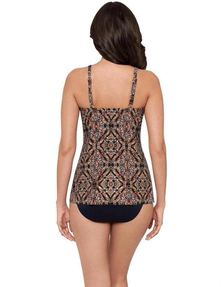 Scandale Marina Underwire Padded Tankini Top in Black Multi image 2