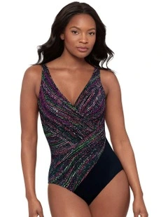Light Show Oceanus Soft Cup Shaping Swimsuit in Black Multi