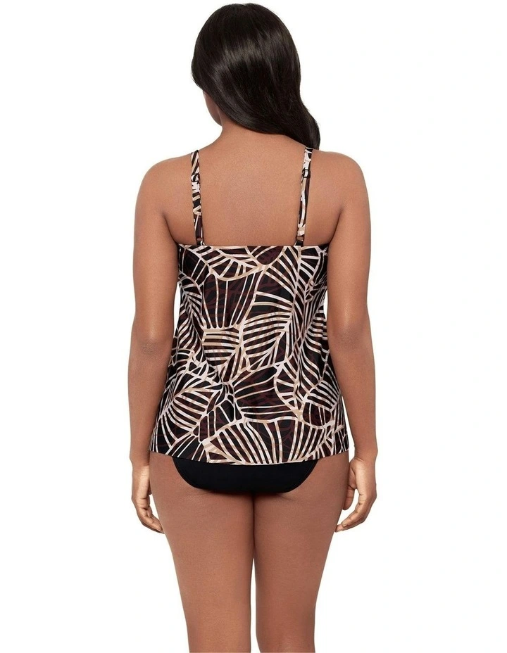 Let's Be Fronds Marina Underwired Padded Tankini Top in Black Multi image 2