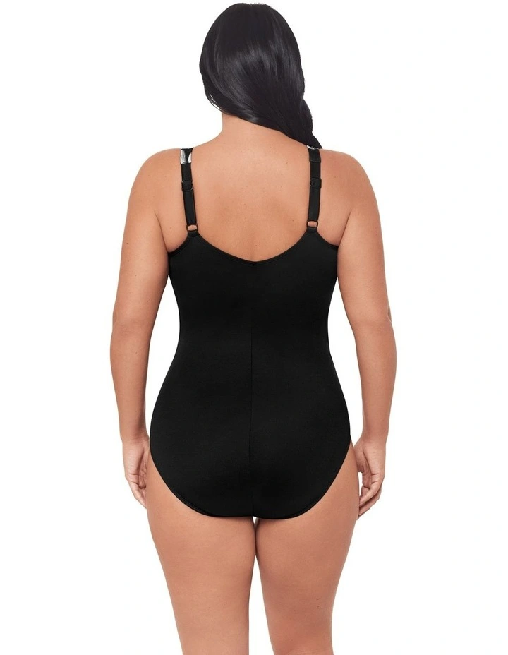Fiore Di Luna Oceanus Plus Sized Shaping Swimsuit in Black/White image 2