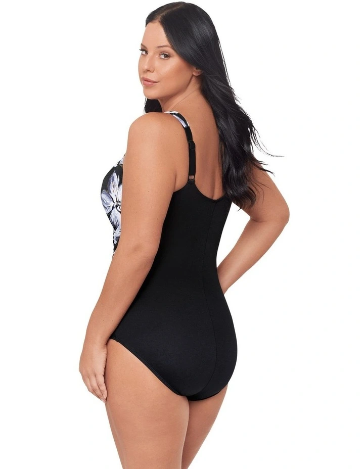 Fiore Di Luna Oceanus Plus Sized Shaping Swimsuit in Black/White image 3