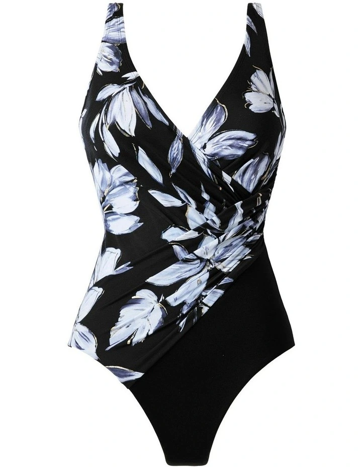 Fiore Di Luna Oceanus Plus Sized Shaping Swimsuit in Black/White image 5