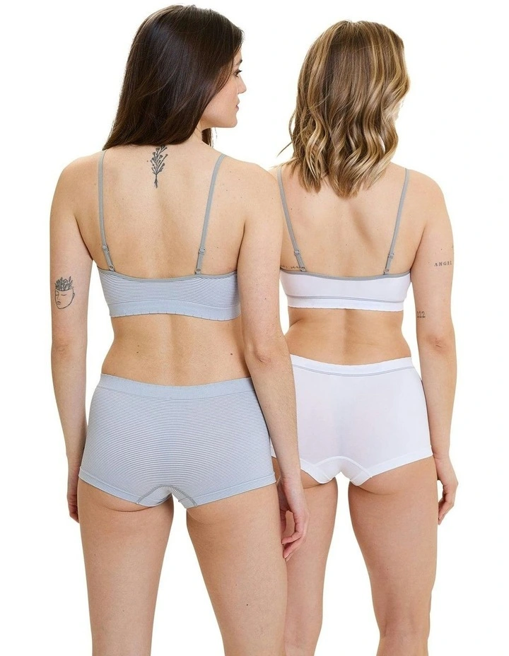 Zen Attitude Crop Top Style Wirefree Bralette 2 Pack in Multi image 5