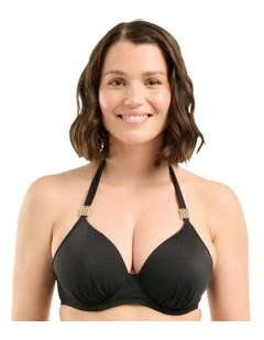 Speekaboo Shape Wired Moulded Halter Bikini Top in Black