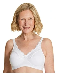 Jasmine Wirefree Full Cup Mastectomy Bra with Cotton in White
