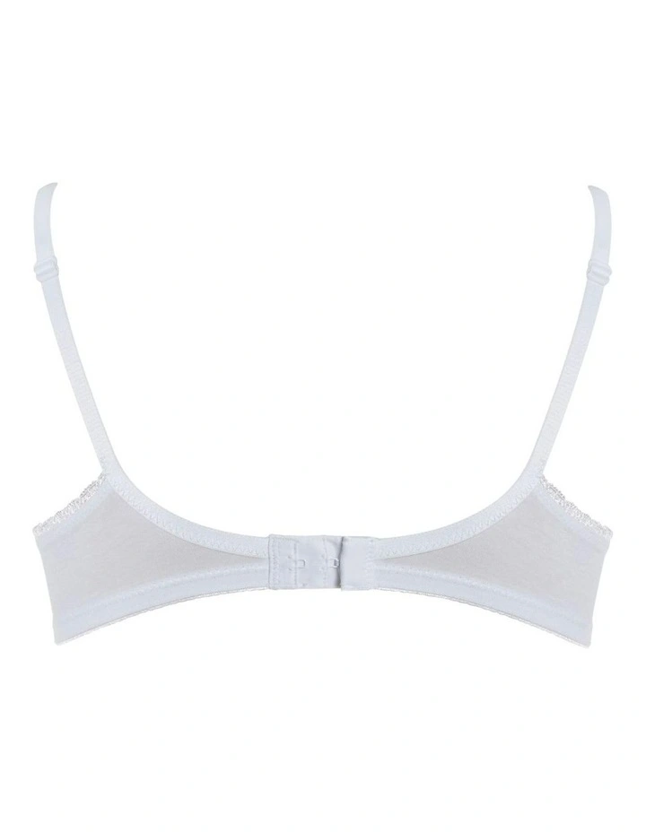 My First Bra Pure Cotton & Lace Bra 2 Packs in White & White/Pink Trim image 3