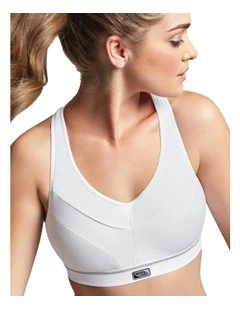 Impact Free Cotton Blend Racerback Teen Sports Bra in White
