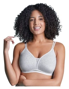 Posie Racerback Wirefree T-shirt Style Teen Bra Single in Grey/White Trim