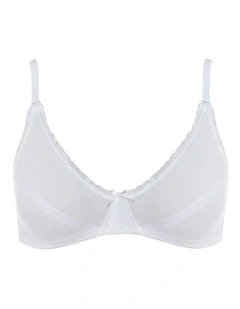 My First Bra Pure Cotton & Lace Bra Single in White