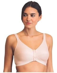 Comfi Cotton Wirefree Front Open Bra in Blush