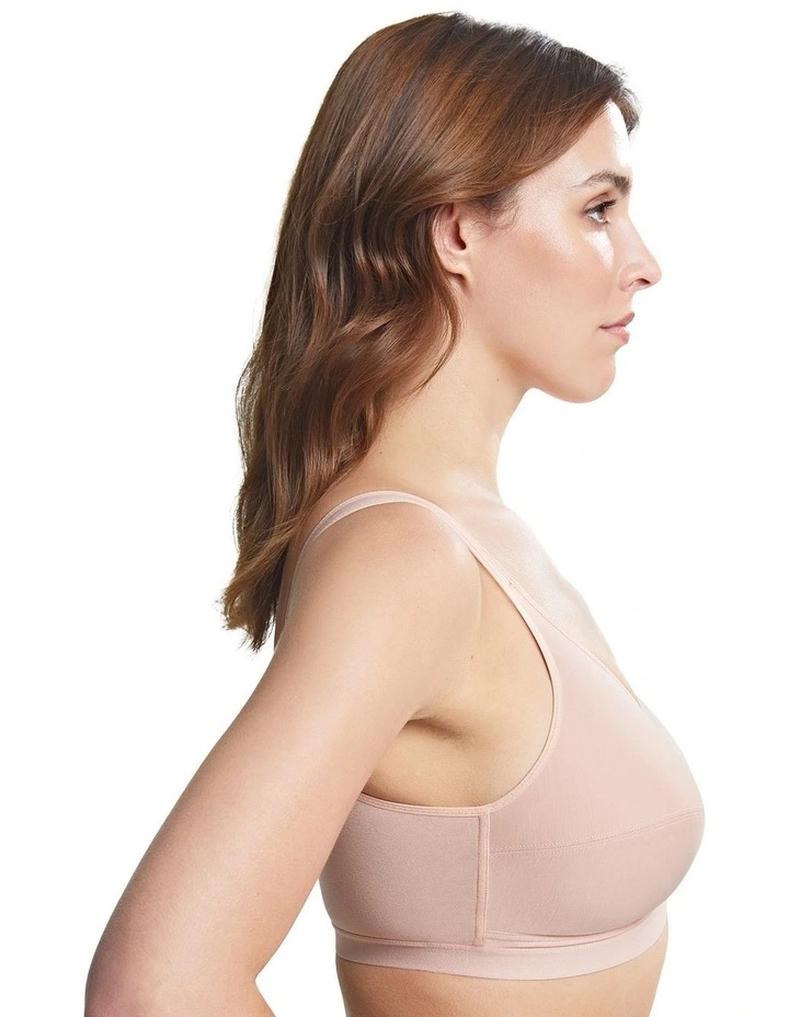 Comfi Cotton Wirefree Front Open Bra in Blush image 3