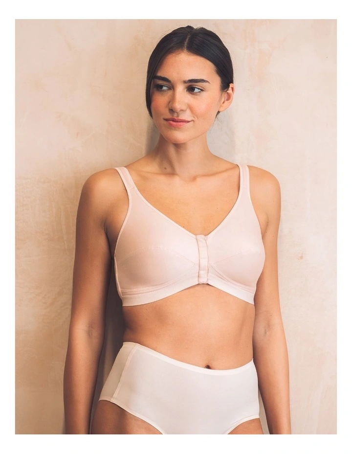 Comfi Cotton Wirefree Front Open Bra in Blush image 4