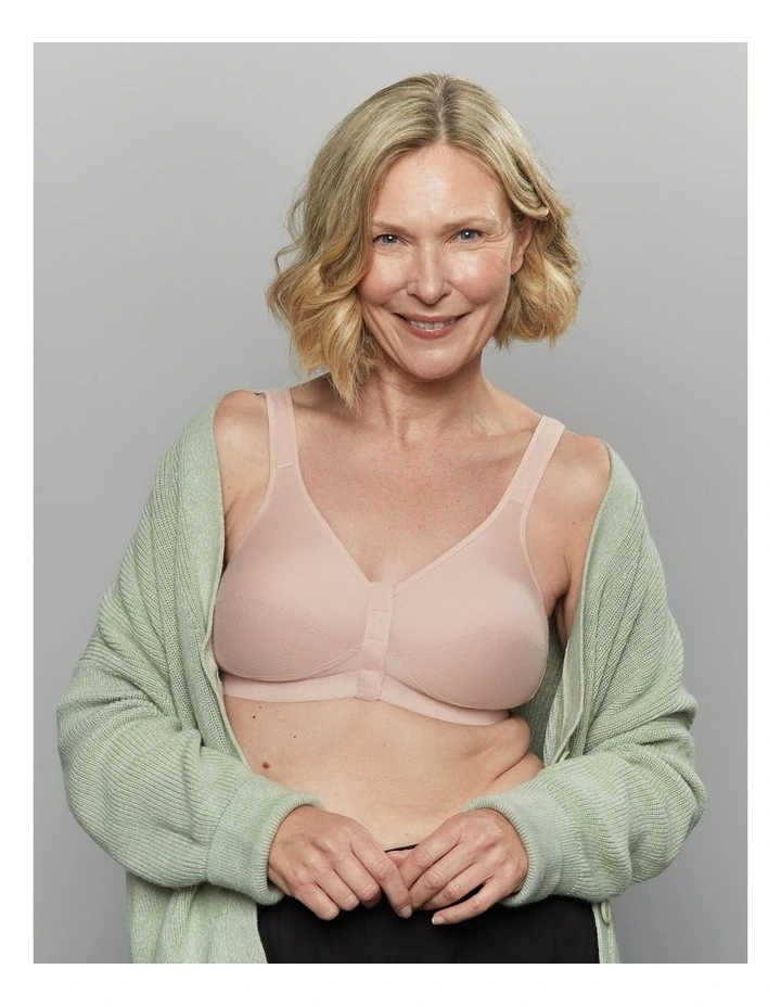Comfi Cotton Wirefree Front Open Bra in Blush image 5