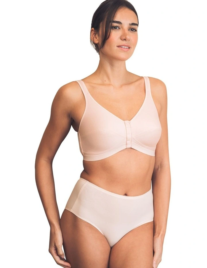 Comfi Cotton Wirefree Front Open Bra in Blush image 6