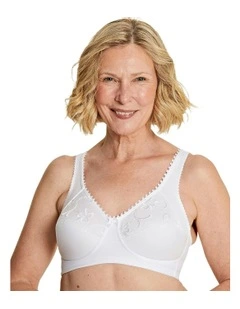 Grace Wirefree Cotton Full Cup Support Bra in White