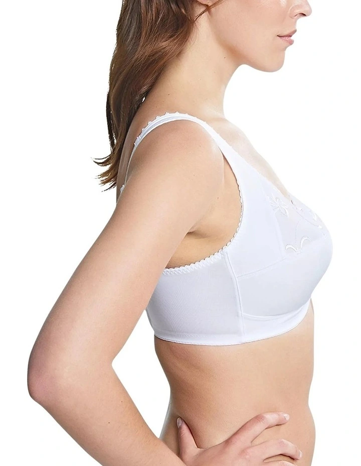 Grace Wirefree Cotton Full Cup Support Bra in White image 3