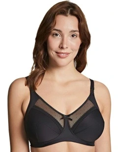Charlotte Supportive Cotton-Lined Full Bust Nursing Bra in Black