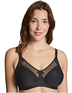 Charlotte Cotton-Lined Full Bust Wirefree Support Bra in Black