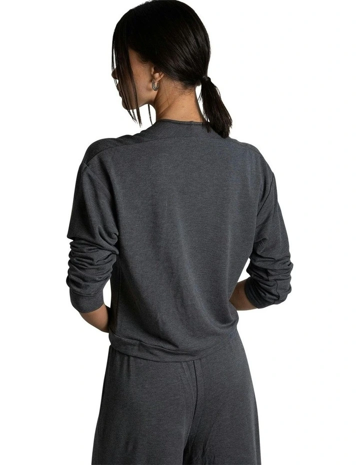 Alexa Modal Wide Leg Lounge Pant in Dark Grey image 4