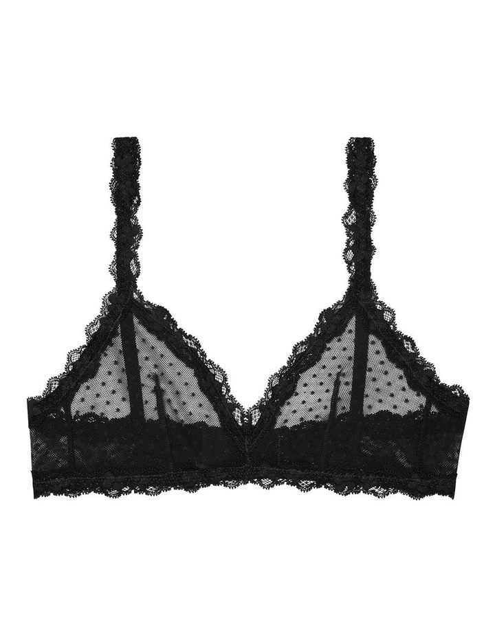 Bella Triangle Cup Sheer Lace Bralette in Black image 5