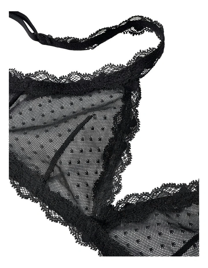 Bella Triangle Cup Sheer Lace Bralette in Black image 6