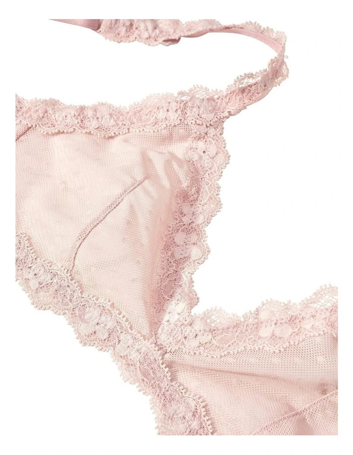 Bella Triangle Cup Sheer Lace Bralette in Poison Pink image 7