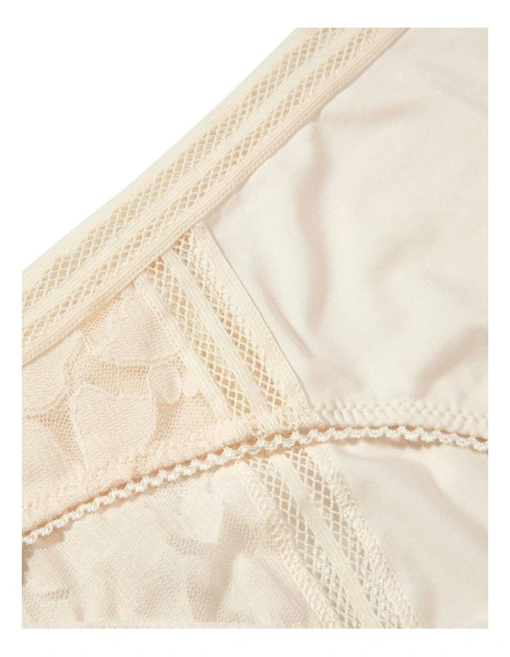 Gardenia Lace Trim Low Rise Bikini Brief in Talc image 6