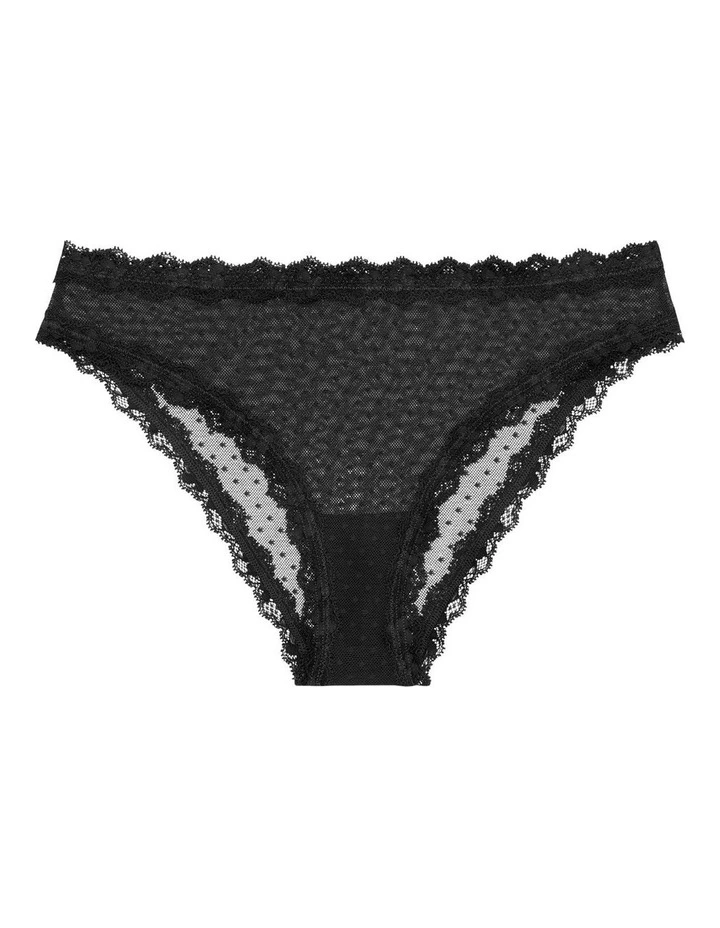Bella Lace Trim Low-Rise Hipster Brief in Black image 6