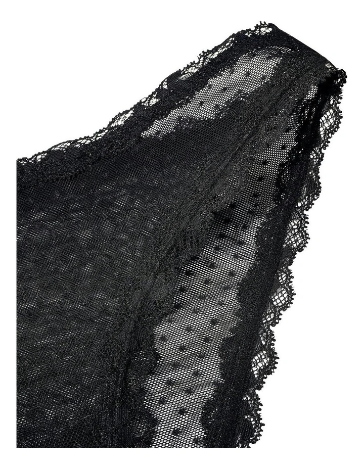 Bella Lace Trim Low-Rise Hipster Brief in Black image 7