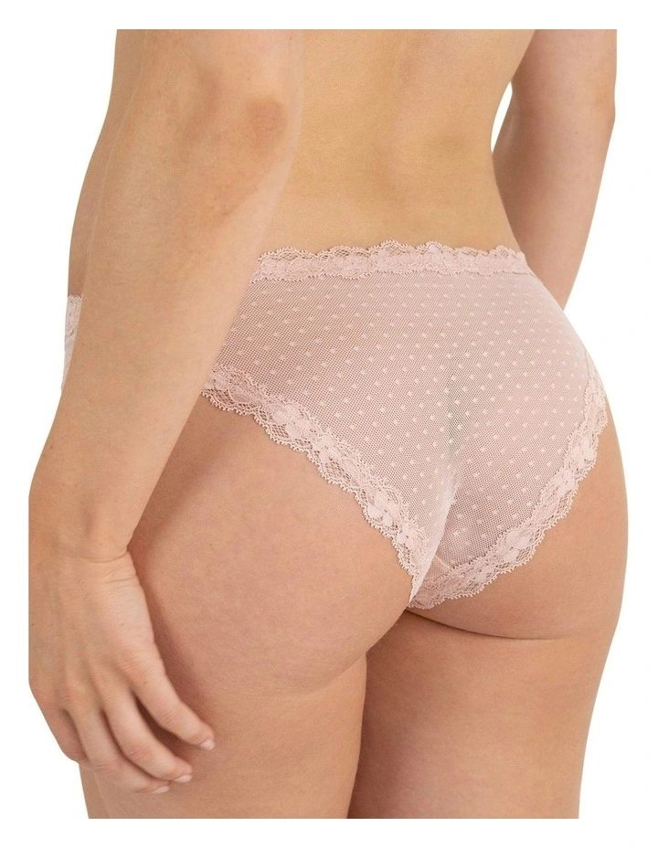 Bella Lace Trim Low-Rise Hipster Brief in Poison Pink image 2