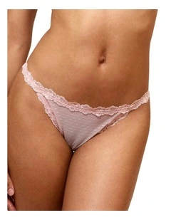 Bella Lace Tanga Bikini Brief in Poison Pink