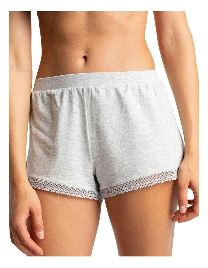 Charlotte Soft Cotton & Modal Pyjama Short in Heather Gray image 1
