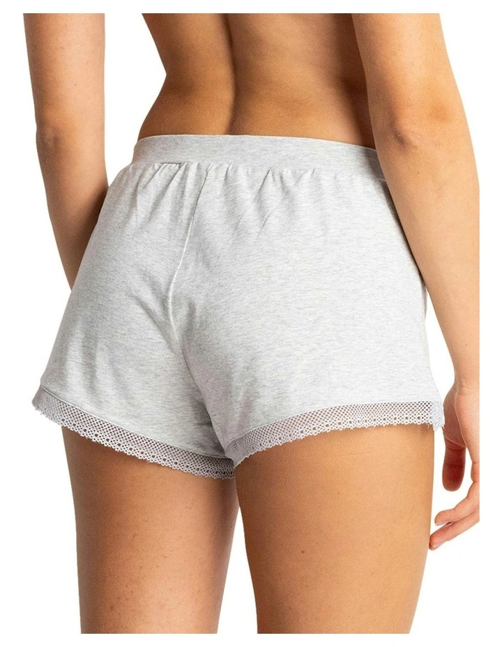 Charlotte Soft Cotton & Modal Pyjama Short in Heather Gray image 2