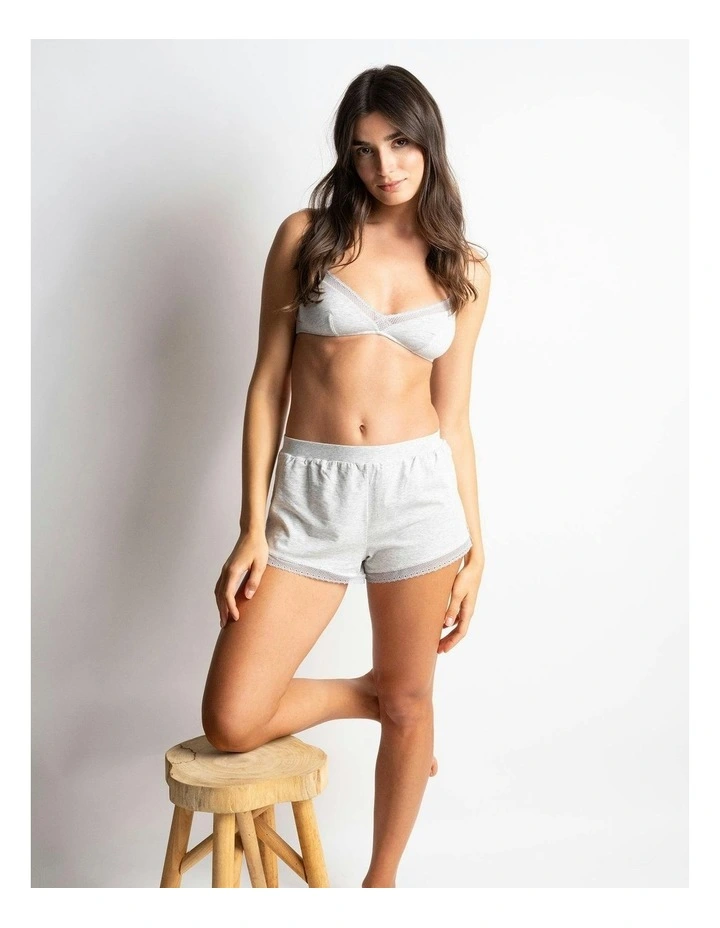 Charlotte Soft Cotton & Modal Pyjama Short in Heather Gray image 3