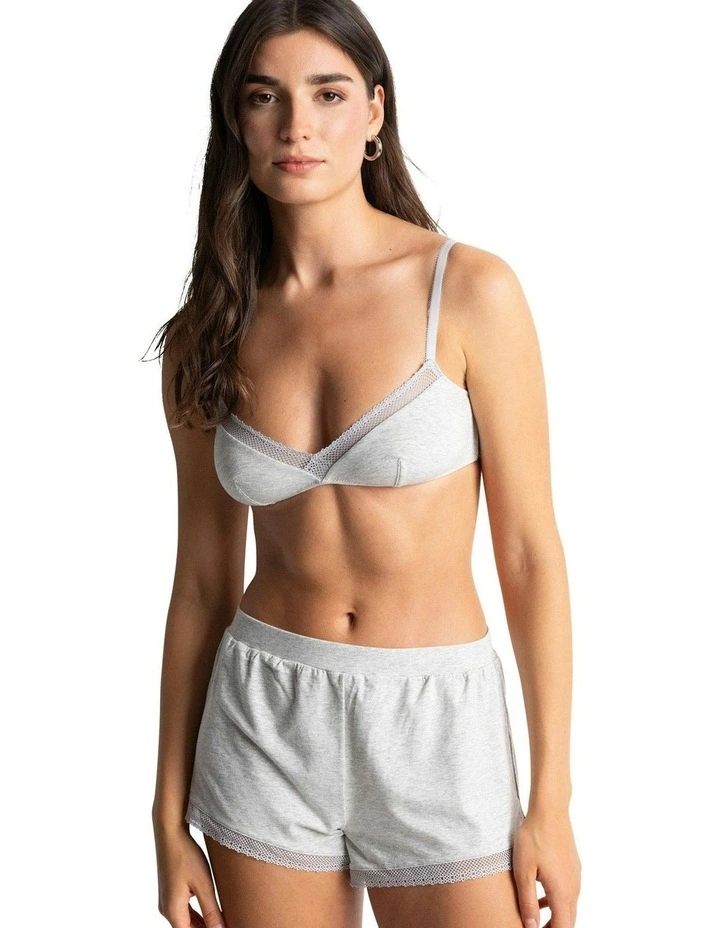Charlotte Soft Cotton & Modal Pyjama Short in Heather Gray image 6